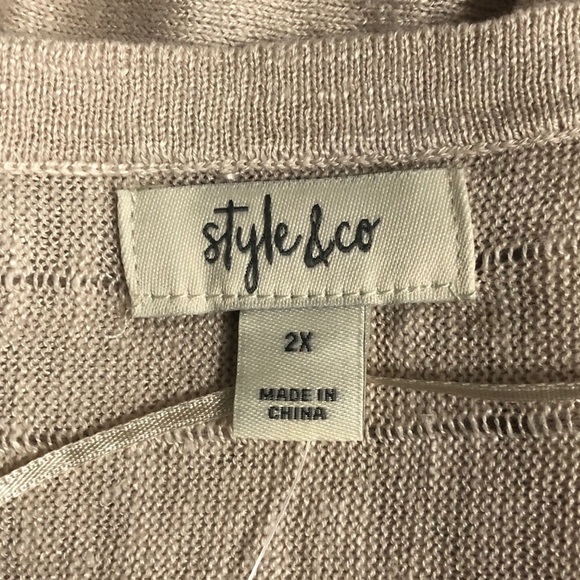 Style & Co cream long sleeved top, NWT, 2X - Picture 8 of 8